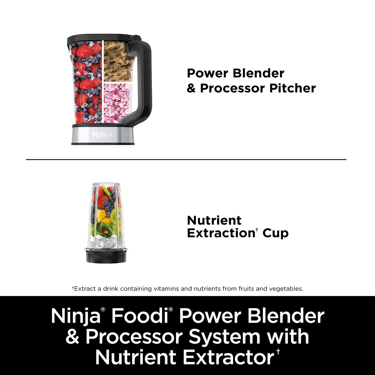 Ninja Foodi Power Blender & Food Processor, SS300C, 1200W, 72oz/2.1L