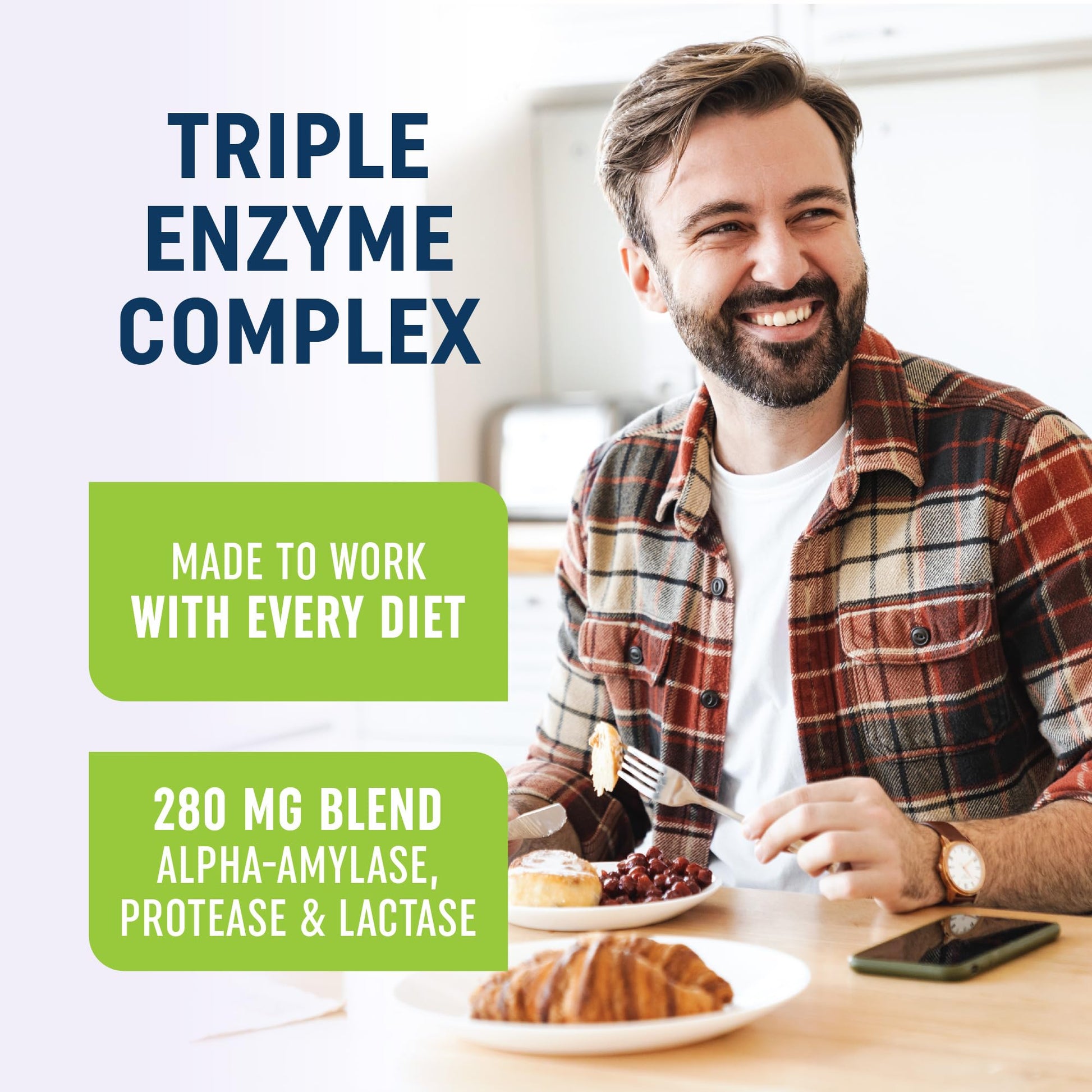 Digestive Enzymes 280MG for Digestive Health & Bloating Relief for Women & Men | Triple Digestive Enzyme Blend to Break Down Carbs & Fats, Anti Bloating Supplement for Women & Men | Vegetarian | 90ct - Available at All In One Marketplace Canada