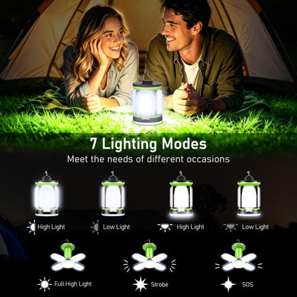 Blukar Camping Lantern Rechargeable, Camping Lights Lamp-7 Light Modes,60 LED Ultra Bright LED Tent Light,Long Battery Life for Outdoor for Camping, Emergency, Fishing, Hiking etc (White Light)