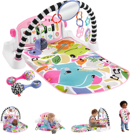 Fisher-Price Glow and Grow Kick & Play Piano Gym, Pink, Ages 0+ Months