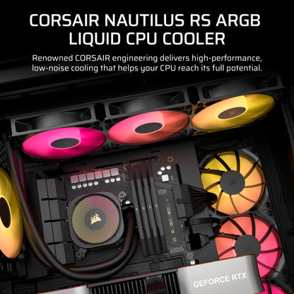 CORSAIR Nautilus 360 RS ARGB Liquid CPU Cooler – 360mm AIO – Low-Noise – Direct Motherboard Connection – Daisy-Chain – Intel LGA 1851/1700, AMD AM5/AM4 – 3X RS120 ARGB Fans Included – Black 🍁 All In One Marketplace Canada