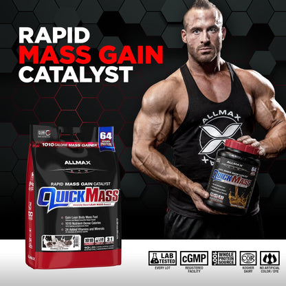 ALLMAX QUICKMASS Mass Gainer Powder, Vanilla, 3.5 lb