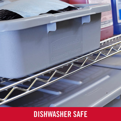 Rubbermaid Commercial Products Standard Bus/Utility Box 7-Gallon Gray Heavy Duty Plastic Restaurant Wash Basin/Dish Washing Tub for Kitchen Organization/Storage Rubbermaid Commercial