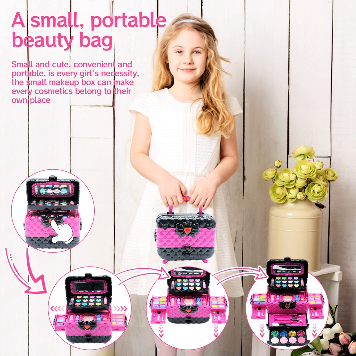 Kids Makeup Kit Girls Toys - Girls Makeup Kit for Kids, Little Kids Make up Set Safe & Non Toxic Makeup for Toddlers Children Princess, Christmas Birthday Gifts Toy for 4 5 6 7 8 Year Old Girl. 🍁 All In One Marketplace Canada