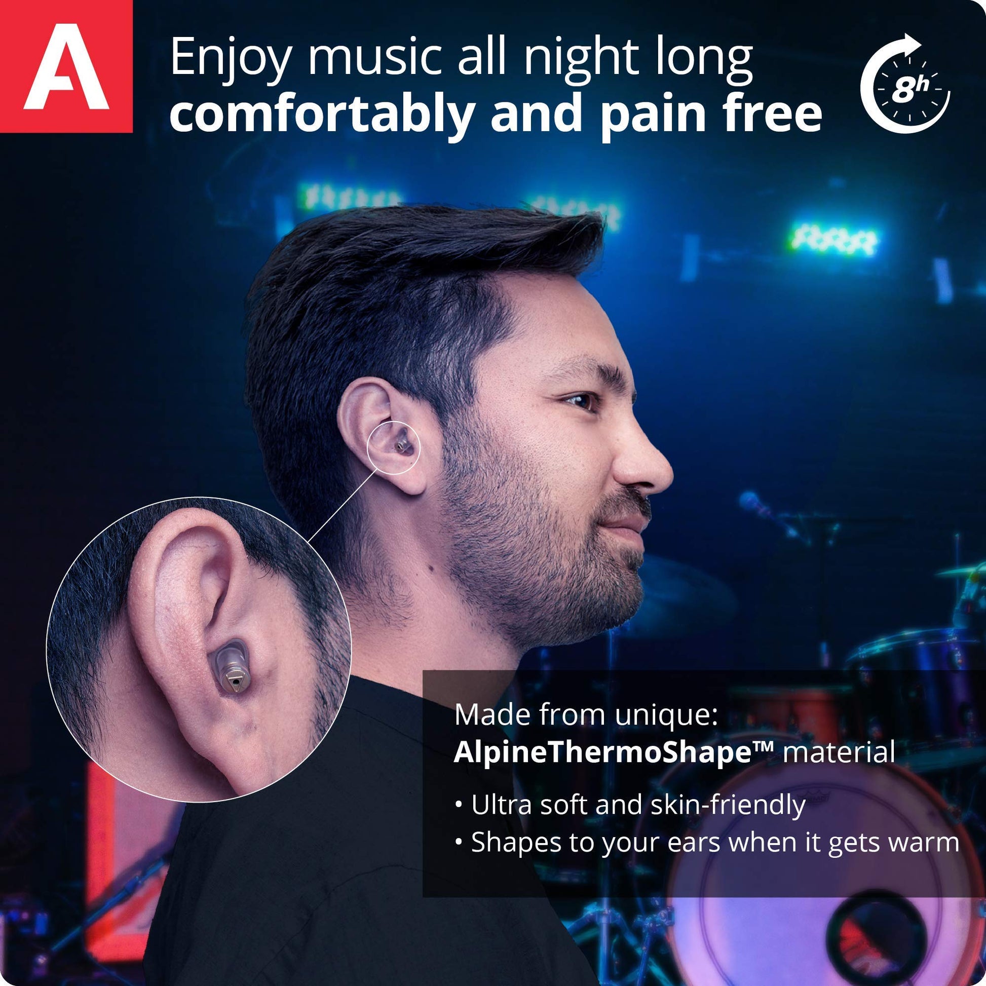 Alpine MusicSafe Pro High Fidelity Music Earplugs for Noise Reduction - 3 Interchangeable Premium Filter Sets - Professional Musician Hearing Protection - Hypoallergenic Reusable Soft Invisible Plugs Alpine