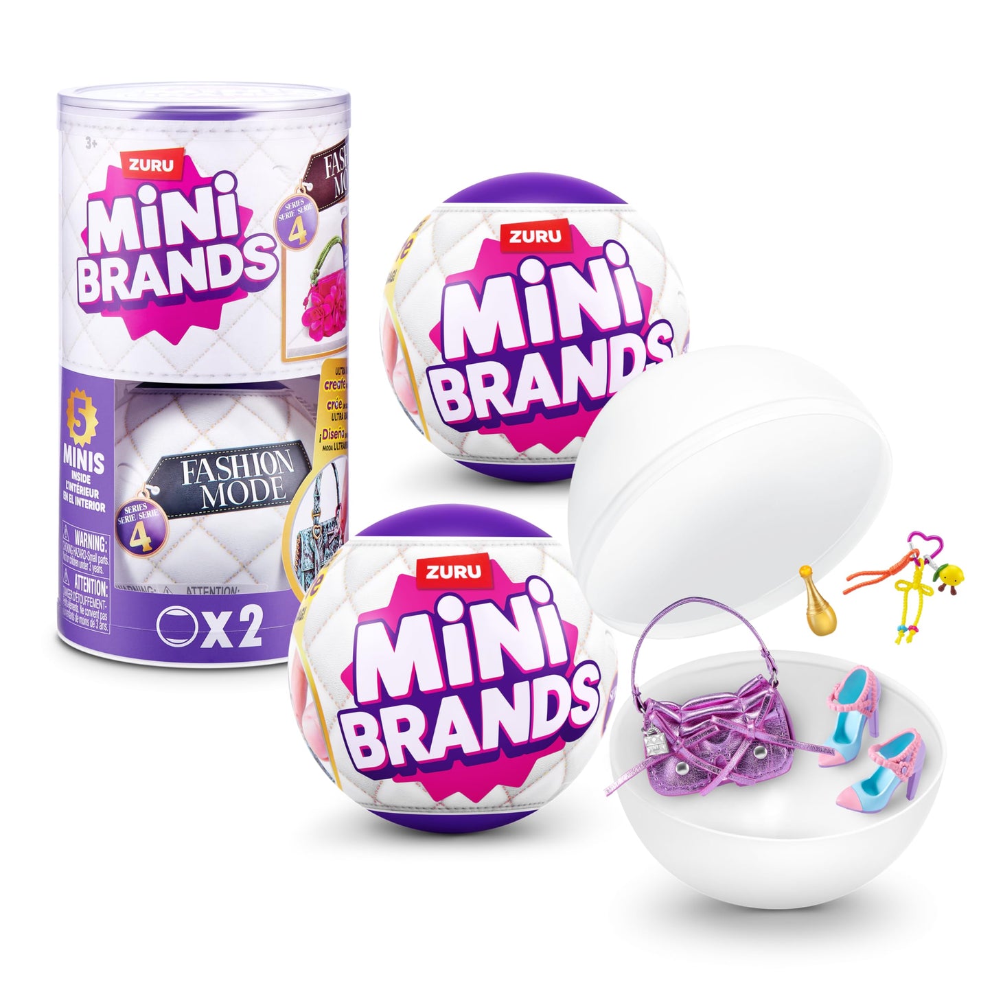 Mini Brands Fashion Series 4 2 Pack by ZURU – Novelty Unboxing Collectible Toy with 5 Mystery Mini Fashion Bags, Shoes & Accessories, 80+ Styles to Collect, Ages 3+, Kids, Teens & Adults Mini Brands