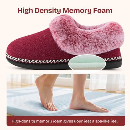 EverFoams Women's Bootie Slippers Memory Foam Burgundy, Size 9 US 🍁 All In One Marketplace Canada