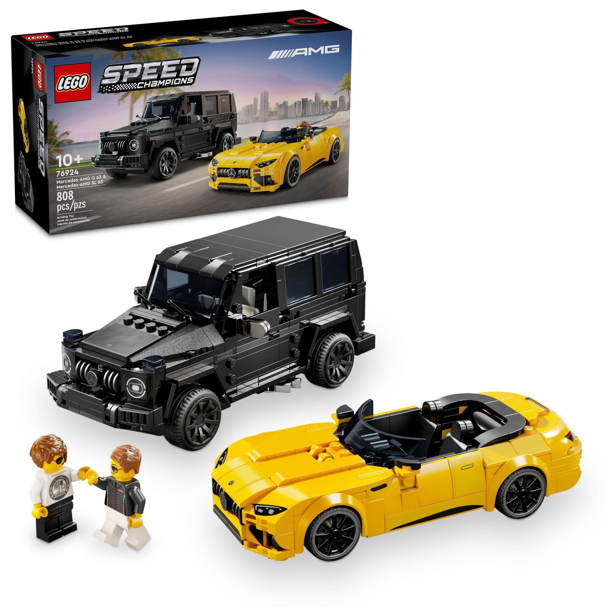 LEGO Speed Champions Mercedes-AMG G 63 & Mercedes-AMG SL 63 Building Toys - Kids Pretend Play Toy Cars for Boys & Girls, Ages 10+ Years - Gifts for Christmas - 76924 LEGO
