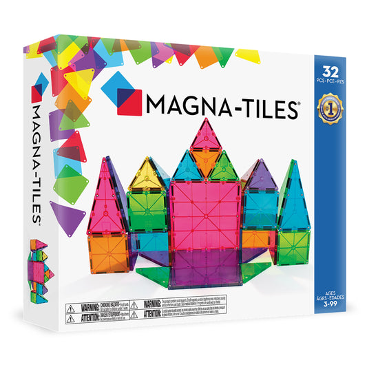 Magna-Tiles 02132 Clear Colors 32 Piece Set by Valtech Since 1997 - Available at All In One Marketplace Canada