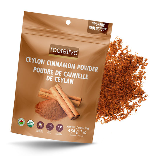Rootalive Organic Ceylon Cinnamon Powder 454g (1lb) – Pure, Raw & Certified Organic