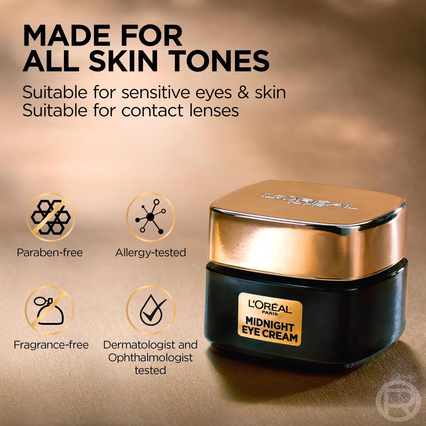 L'Oréal Paris Midnight Eye Cream, Under Eye Cream for Dark Circles and Wrinkles, Anti Aging, With Vitamin E and Antioxidant Recovery Complex, Cell Rewall, 15 ml 🍁 All In One Marketplace Canada