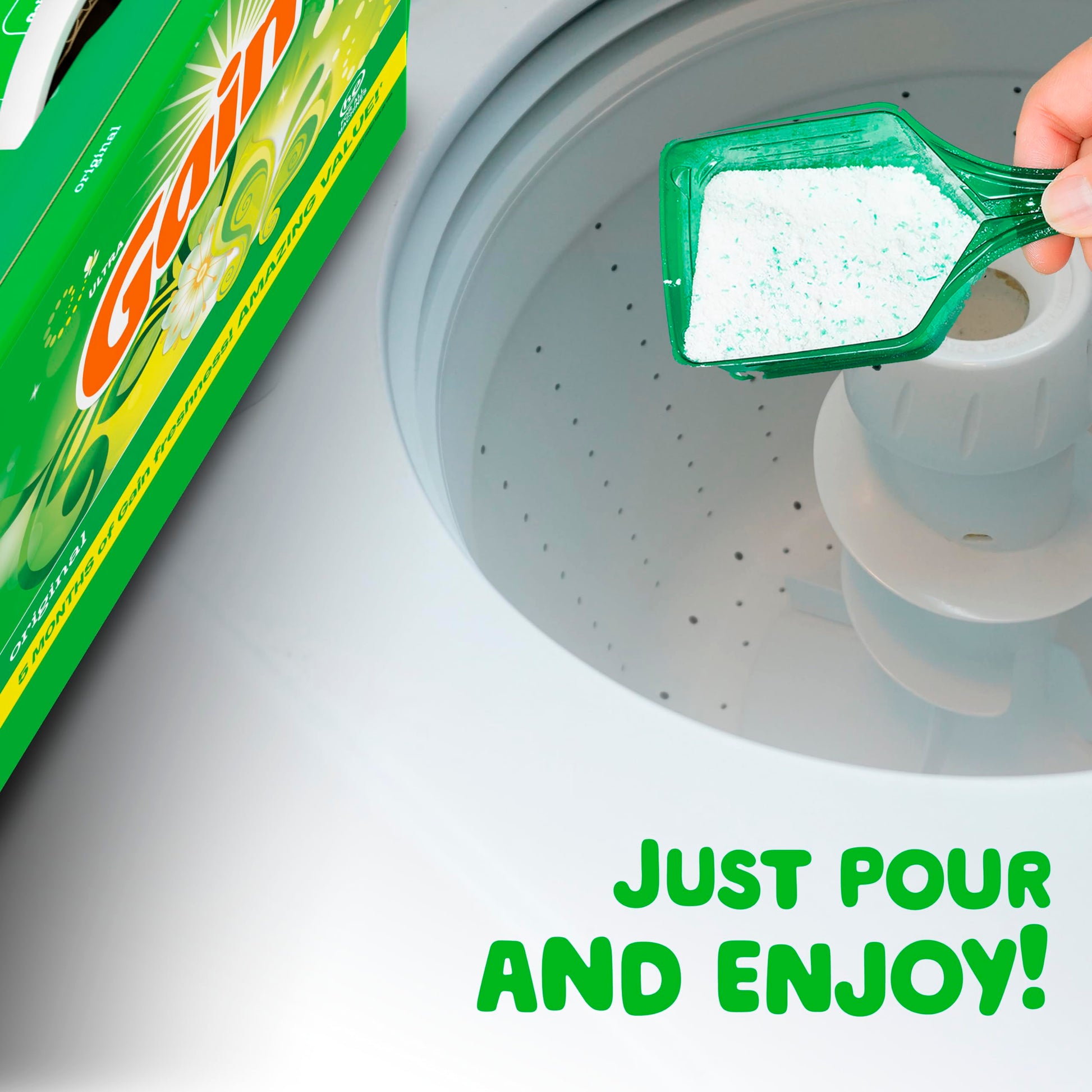 Gain Powder Laundry Detergent, Original Scent, 133 Loads, 3.4 KG GAIN