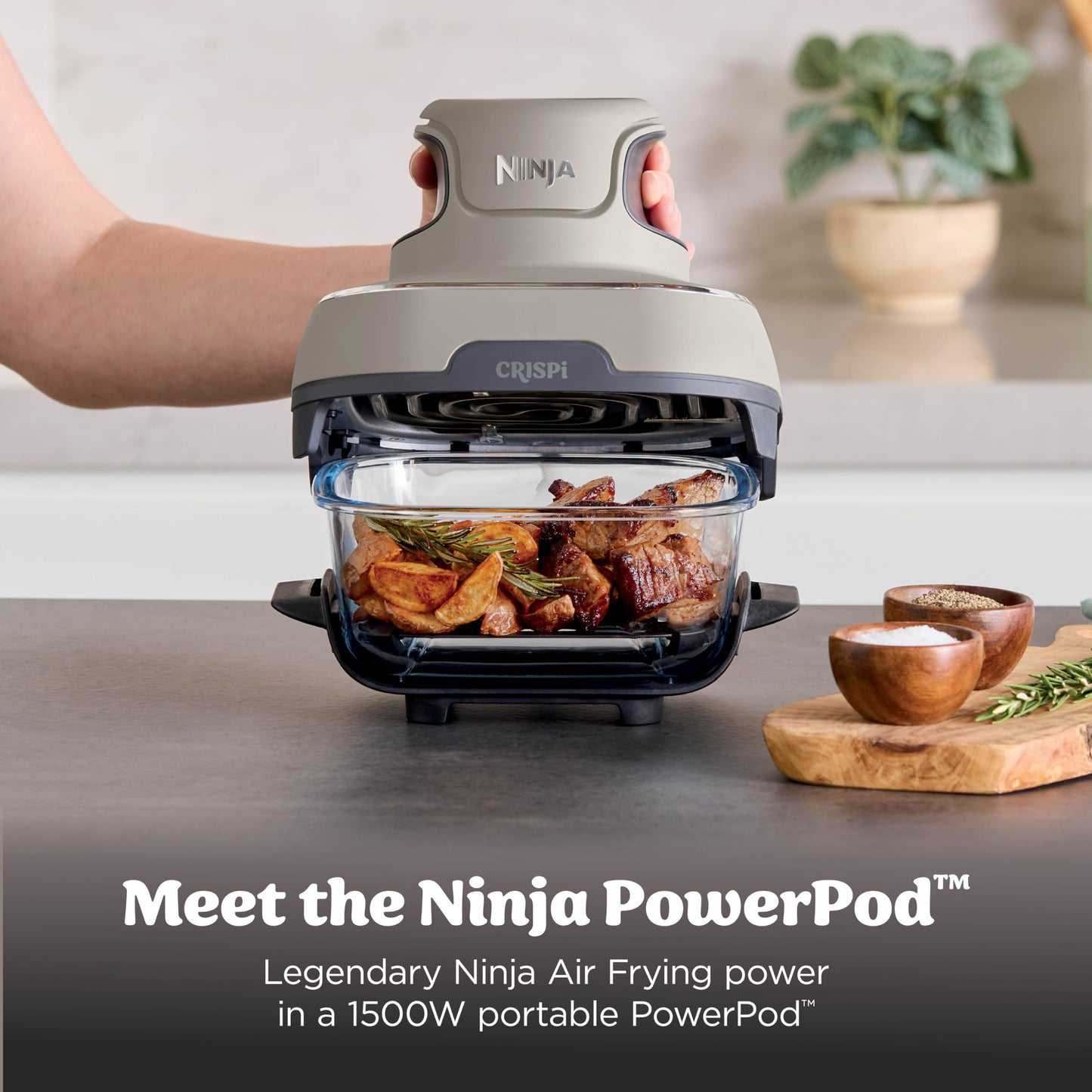 Ninja Crispi Portable Glass Air Fryer Cooking System – 4-Qt & 6-Cup CleanCrisp Containers, Nontoxic, Leak-Proof, Dishwasher Safe – Air Fry, Bake, Max Crisp, Recrisp FN101CSD (Canadian Version) 🍁 All In One Marketplace Canada