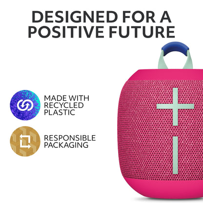 Ultimate Ears WONDERBOOM 4 Portable Waterproof Bluetooth Speaker with Big Bass and 360-Degree Sound, Dustproof Floating Speaker with 131ft (40m) Range - Pink 🍁 All In One Marketplace Canada