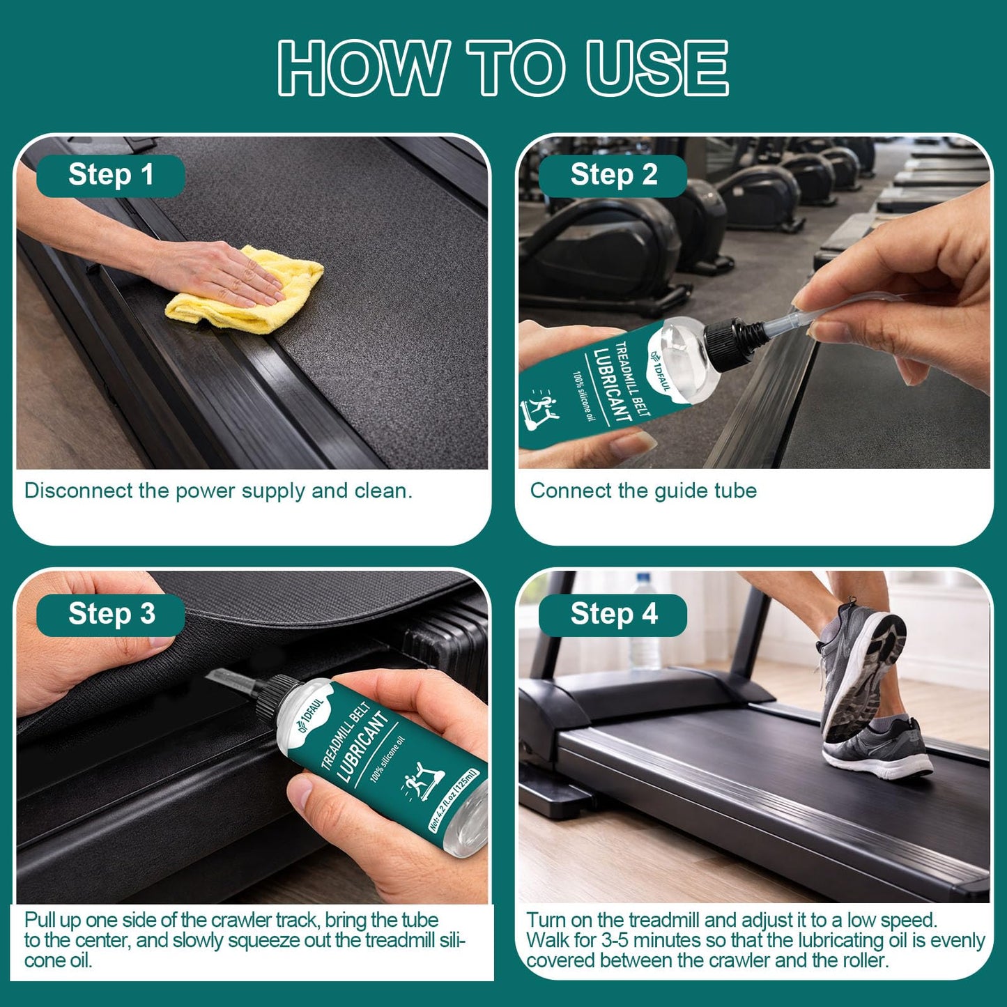 1DFAUL 250ml Treadmill Lubricant for Belt, Silicone Treadmill Oil Belt Lubricant High Temperature Resistance, Reduces Friction, Noise & Wear, Suitable for Various Treadmills Models - Available at All In One Marketplace Canada