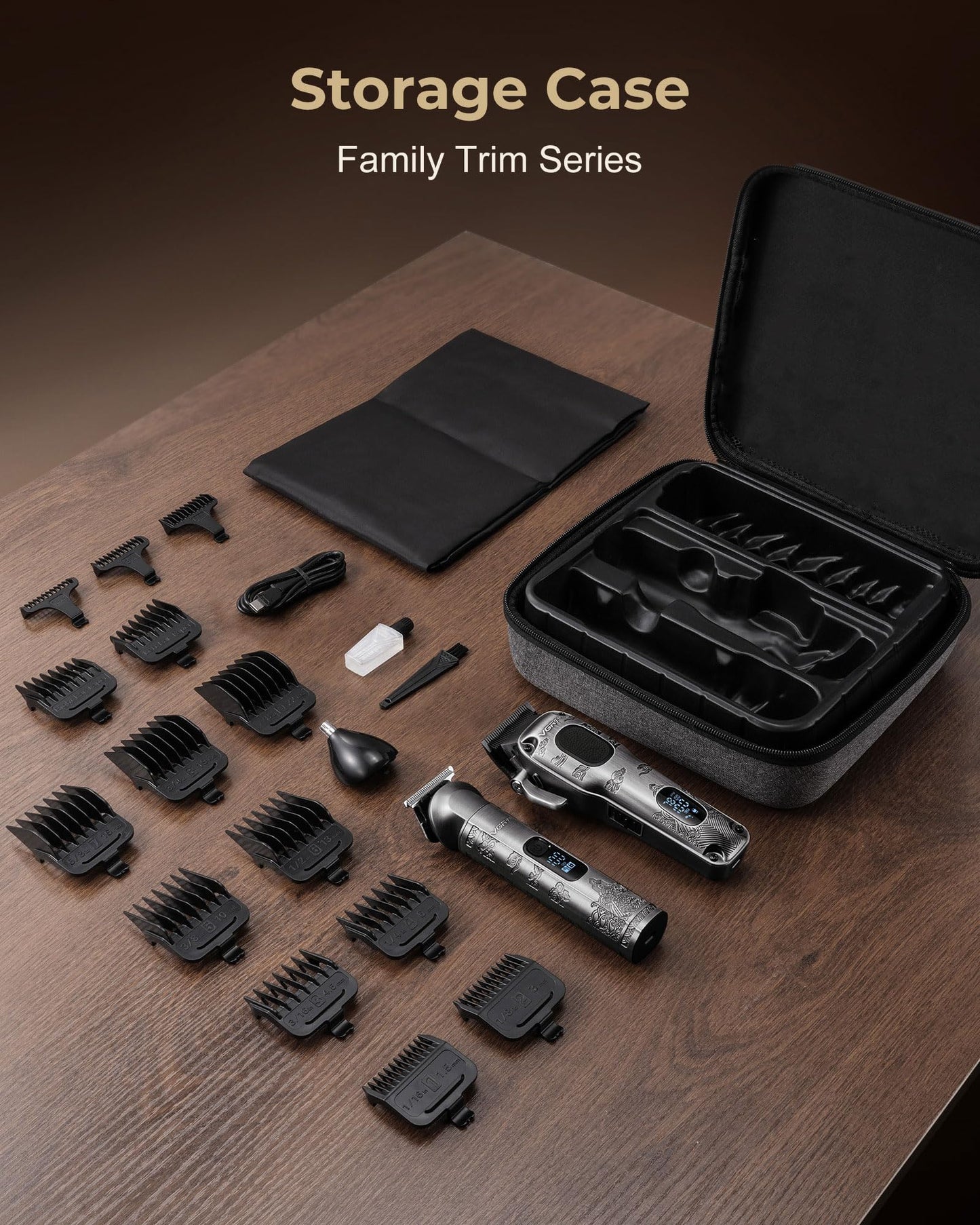 VGRPRO Hair Clippers for Men Professional, Cordless Hair Clippers for Hair Cutting, Mens Clippers and Trimmers Set, Electric Hair Trimmer for Men with Package Case (Gray) - Available at All In One Marketplace Canada