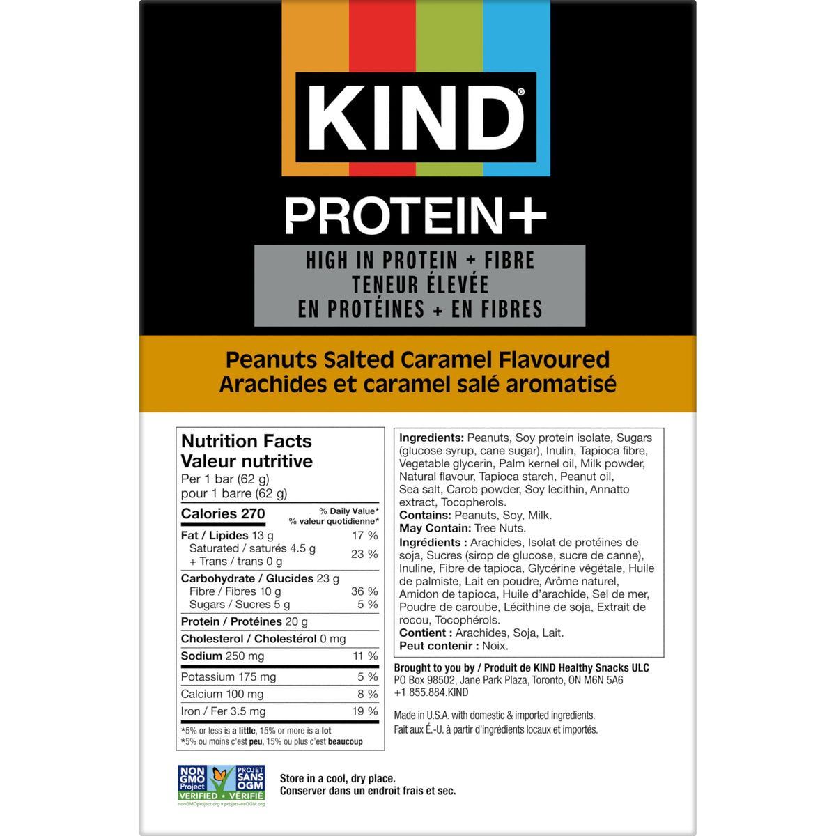 KIND PROTEIN+ Peanuts Salted Caramel Flavoured, 62 g, 12 Count