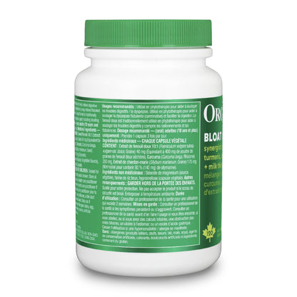 Organika Canadian-Made Bloat Relief- Helps Relieve Bloating and Flatulence- Herbal Blend of Sweet Fennel, Turmeric, and Milk Thistle- Digestive Support- 120vcaps Organika