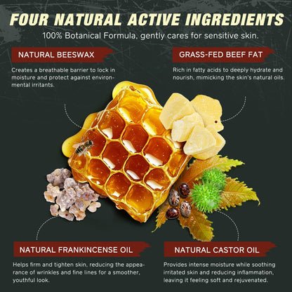 Beef Tallow Skin Care with Castor Oi & Frankincenses, Grass Fed Whipped Tallow Honey Balm for Face & Body, Natural Moisturizer Hydrates, Deeply Nourishes, Enhances Natural Radiance 120g - Available at All In One Marketplace Canada