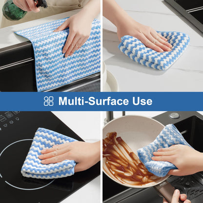 JOYMOOP Microfiber Cleaning Cloths, Dish Cloths for Washing Dishes, 18 Pack Kitchen Towels, Reusable and Washable Dish Towels for Dish Drying Washing, Absorbent Streak Free Lint Free Rags - 10" x 10" - Available at All In One Marketplace Canada