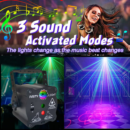 DJ Disco Light, Stage Party Lights, Rechargeable Laser Light Sound Activated RGB Led Flash Strobe Projector with Remote Control for Christmas Karaoke Pub KTV Bar Birthday Wedding 🍁 All In One Marketplace Canada