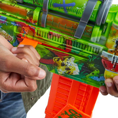 Nerf Zombie Corrupter Dart Blaster, 22 Nerf Elite Darts, 18 Dart Clip, Dart Storage, Bolt Action, Outdoor Games, Ages 8+