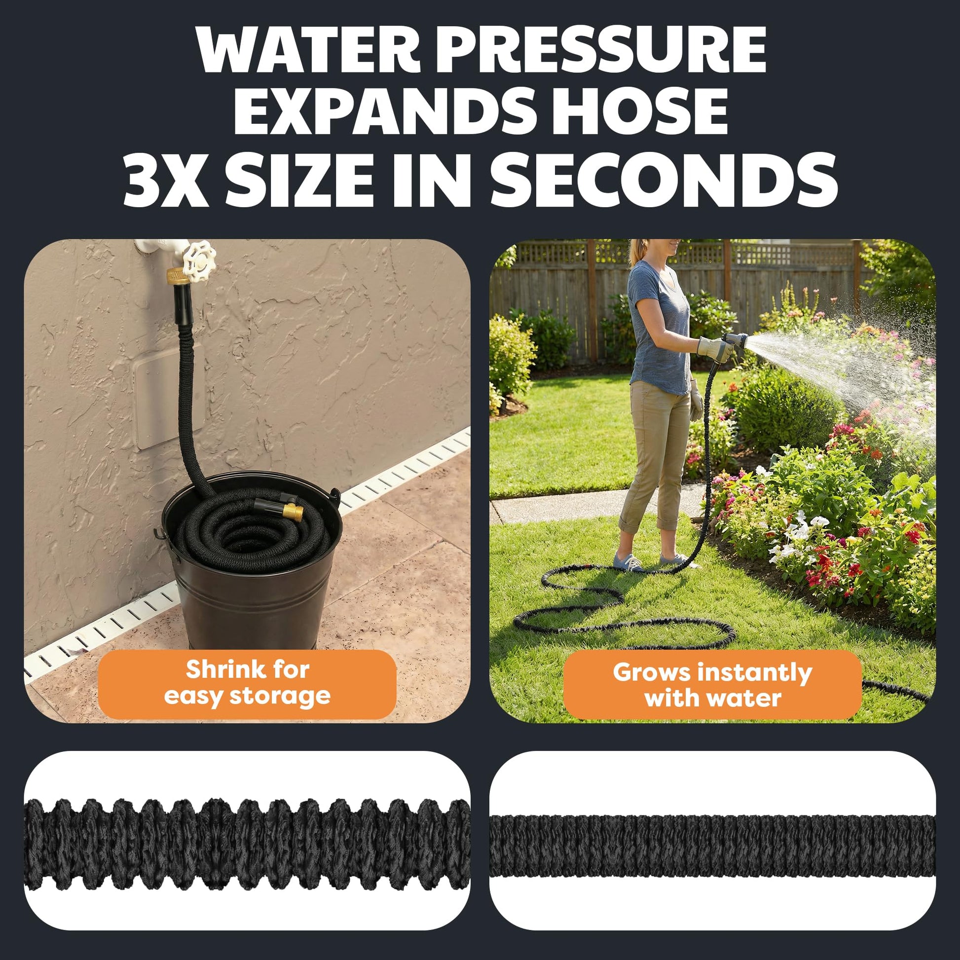 XHOSE PRO Expandable Garden Hose 100ft Water Hose with Brass Fittings, Flexible, Expanding and Retractable, Lightweight 100 Ft Hose, Tuyau Arrosage - 2026 Model