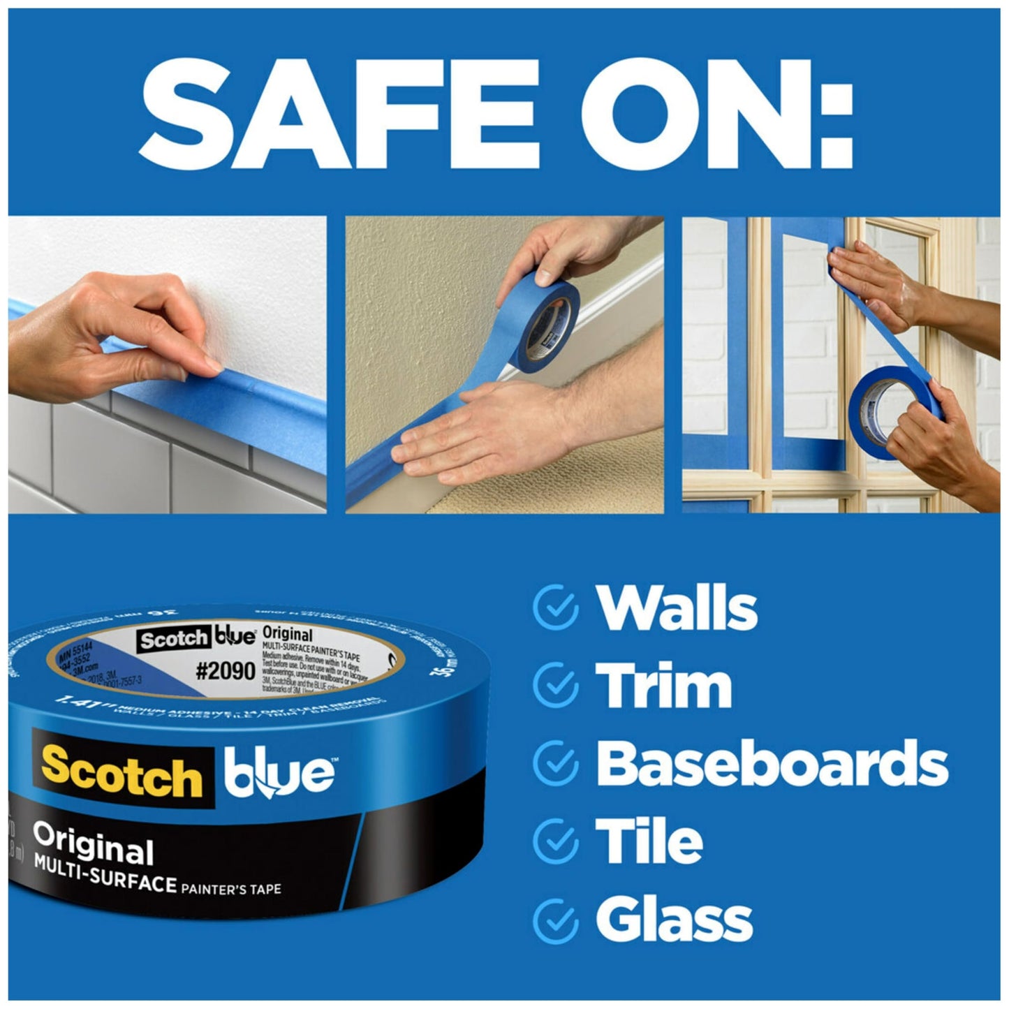 ScotchBlue Original Painter's Tape, Multi-Surface, 24 mm (6 Rolls) - 2090, 2090-24EP6 🍁 All In One Marketplace Canada