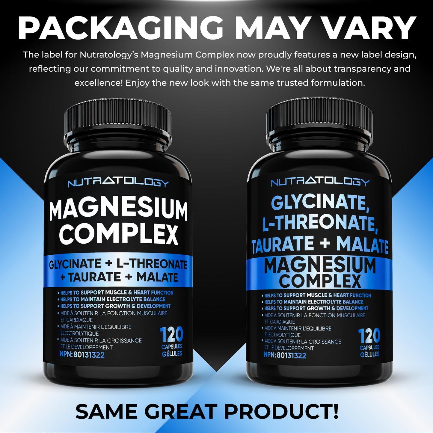 Nutratology Magnesium Complex - Glycinate, Malate, L-Threonate & Taurate With Vitamin B6 + Bioperine For Enhanced Absorption - Helps Support Healthy Bones, Muscles, Teeth & Heart - 100MG Elemental Magnesium Per Capsule - 120 Count - Available at All In One Marketplace Canada