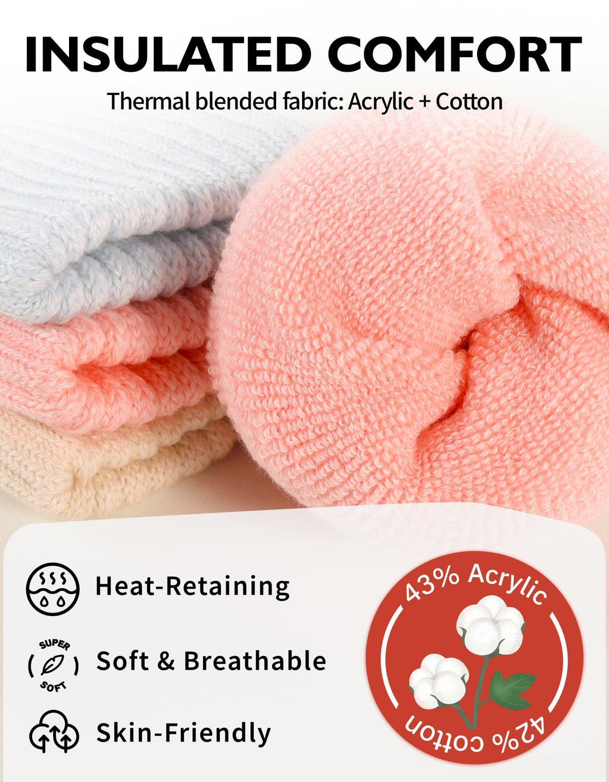 CLOSEMATE Women's Winter Boot Socks, Warm and Cozy, 3 Pairs 🍁 All In One Marketplace Canada