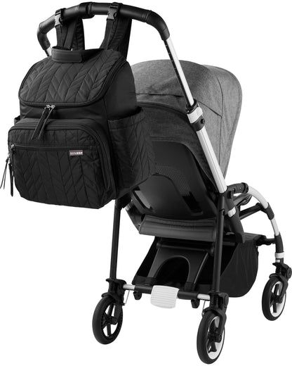 Skip Hop Diaper Bag Backpack: Forma, Multi-Function Baby Travel Bag with Changing Pad & Stroller Attachment, Black 🍁 All In One Marketplace Canada