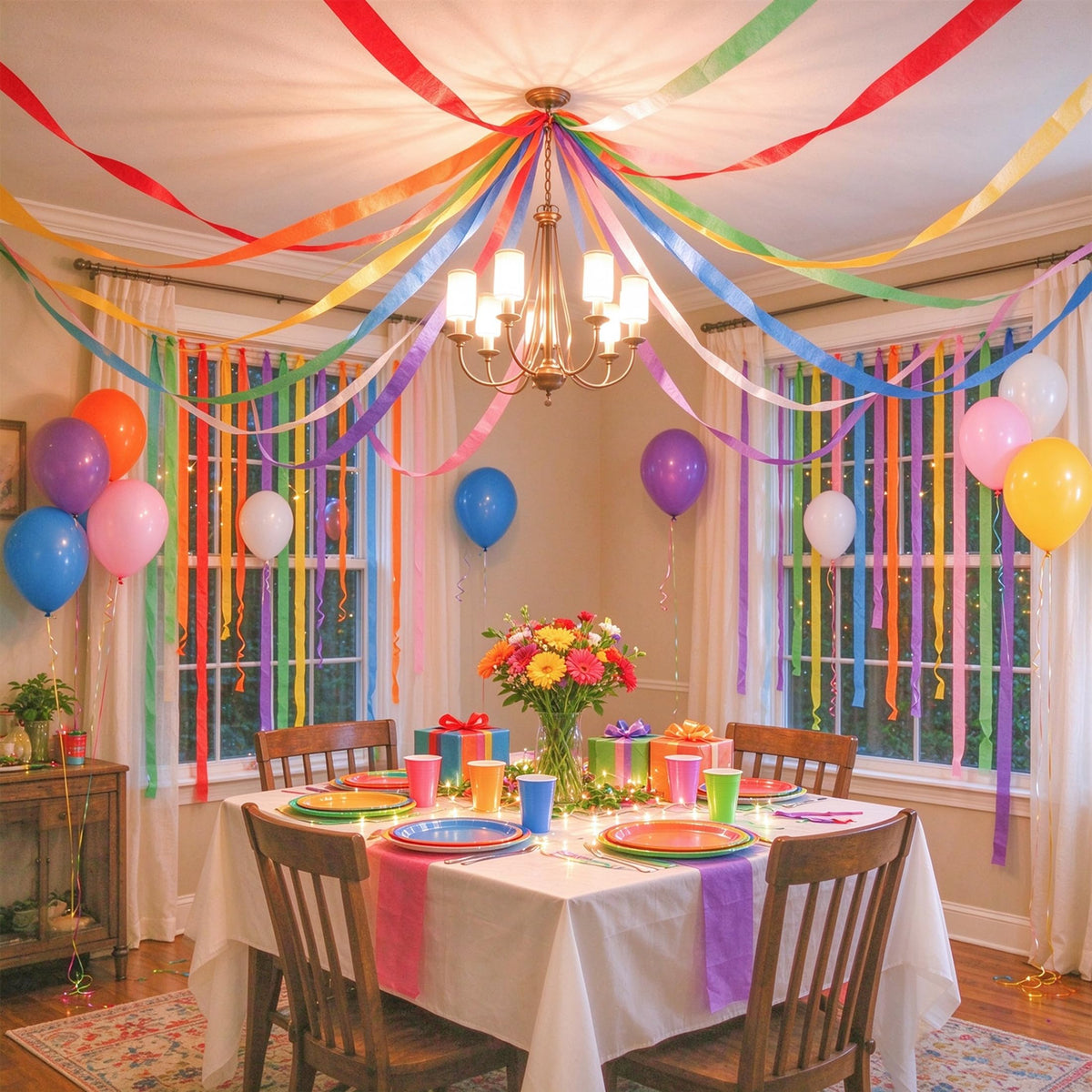 8 Rolls Crepe Paper Streamers, Rainbow Streamers Birthday Decorations 🍁 All In One Marketplace Canada