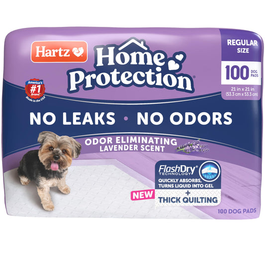 Hartz Home Protection Lavender Scented Dog Pads, 100 Count, Super Absorbent & Won't Leak, Odor Eliminating 🍁 All In One Marketplace Canada Hartz