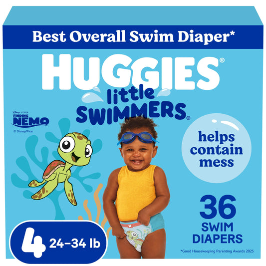 HUGGIES Disposable Swim Diapers - Size 4 Medium, Huggies Little Swimmers, 36 ct