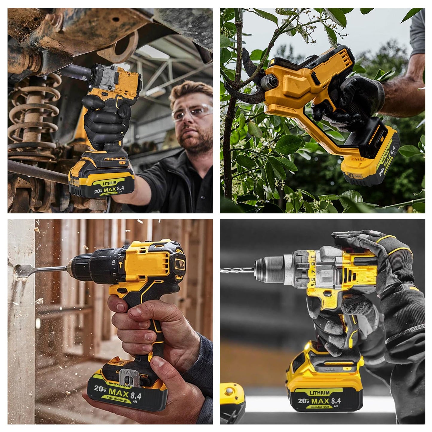 2 Packs 20V Max Battery Replacement for DEWALT 20V Battery Compatible with Dewalt Battery DCB200 DCB205 DCB206 DCB208 DCB180 DCD/DCF/DCG Series Cordless Tools with 3-LED Indicator - Available at All In One Marketplace Canada