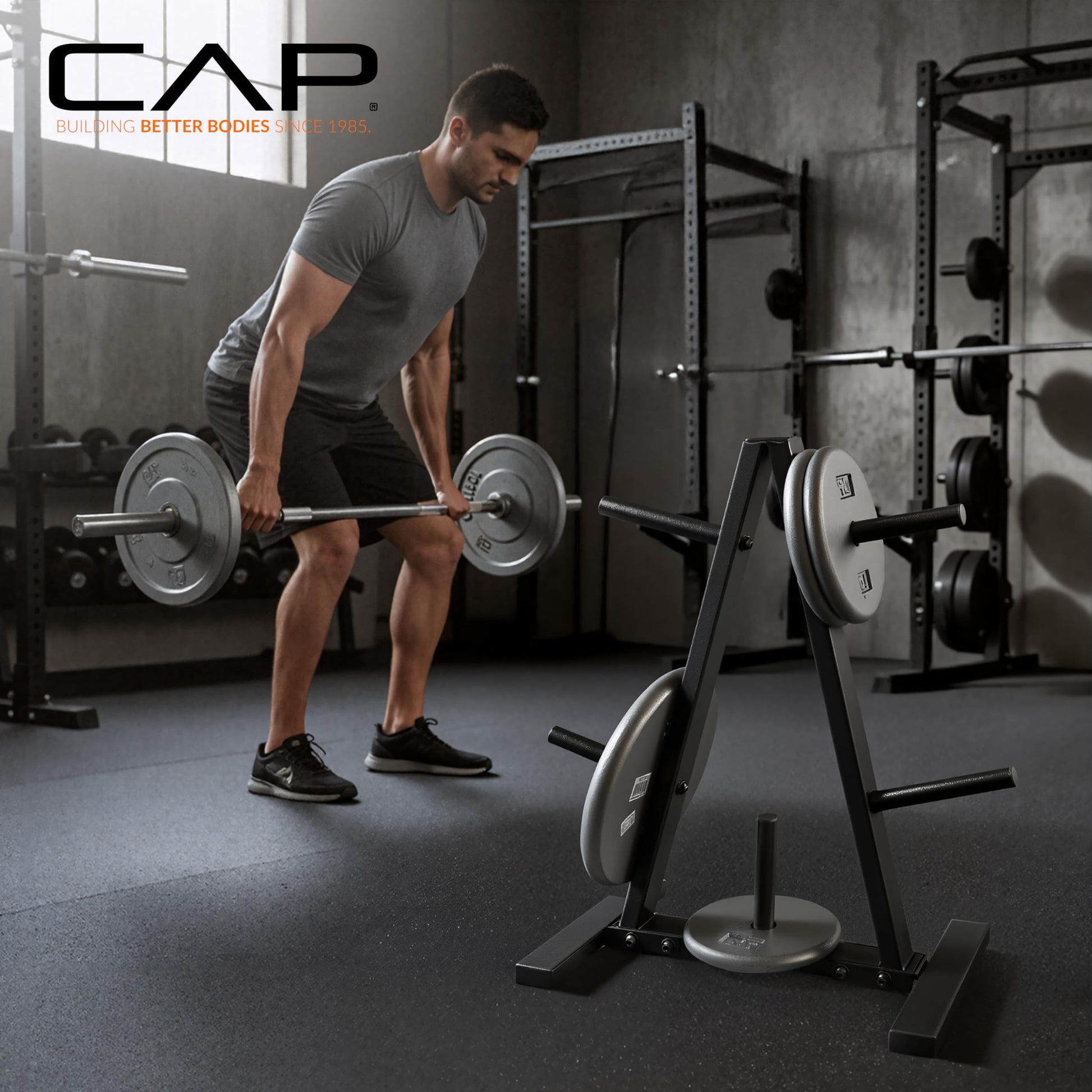 CAP Barbell 1-Inch Standard Weight Plate Rack | Black CAP