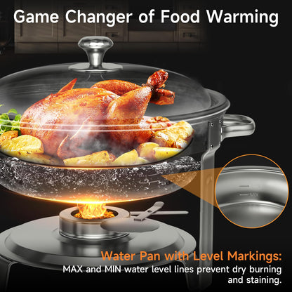 Chafing Dishes for Buffet, 4 Pack 5QT Round Stainless Steel Chafing Dish Set for Home Parties, Christmas Gatherings, Catering Events Complete Buffet Warmer Set (Silver, 4PACK) 🍁 All In One Marketplace Canada