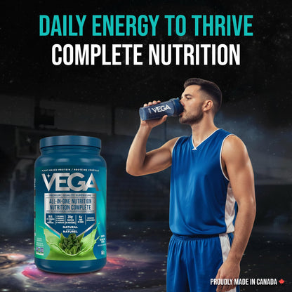 Vega Premium All-in-One Nutrition Protein Powder – 20g Plant-Based Vegan Protein, Vitamins & Probiotics, Natural, 862g (22 Servings) 🍁 All In One Marketplace Canada
