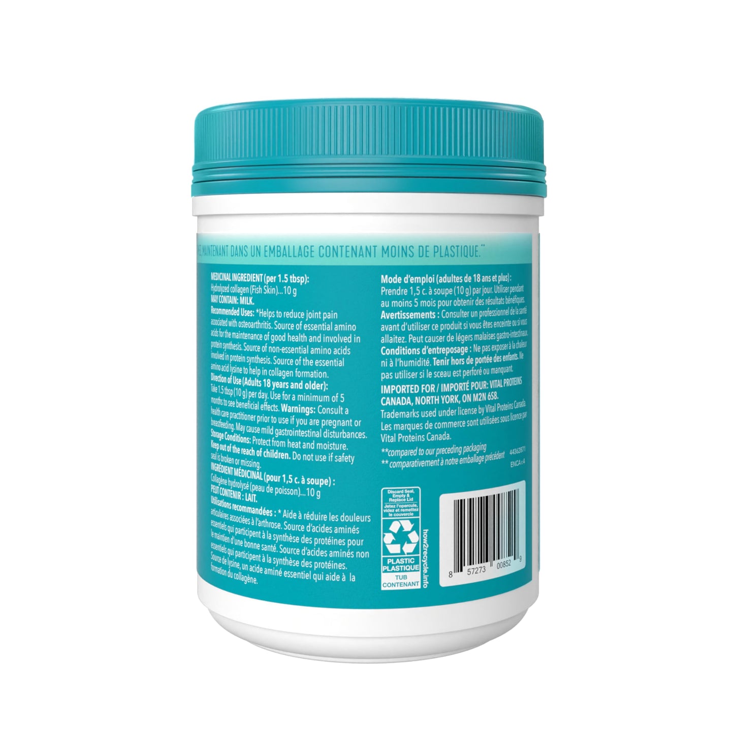 VITAL PROTEINS Marine Collagen Peptides Powder, Helps Form Collagen And Reduce Joint Pain Associated With Osteoarthritis, Source Of Amino Acids, No Added Sugar, No Artificial Colours Or Flavours, 221 g - Available at All In One Marketplace Canada