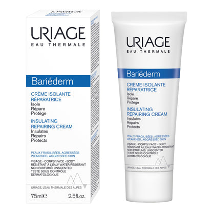 Uriage Bariéderm Insulating Repairing Cream - Anti-Friction Solution, Insulates & Deeply Repair - Protects from Irritation, Chafing & Rubbing - High Tolerance, Water-Resistant - Family Friendly - 75ml Uriage