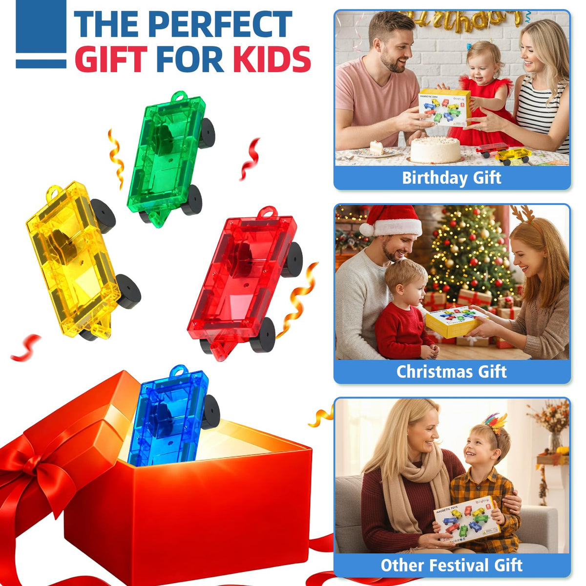 Qltytoy Mini Magnetic Tiles Cars 8PCS Construction Set for Mini,Major Tiles 🍁 All In One Marketplace Canada