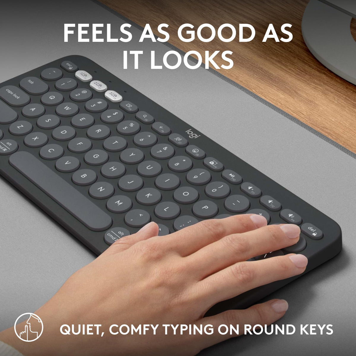 Logitech Pebble Keys 2 K380s Wireless Bluetooth Keyboard - Tonal Graphite