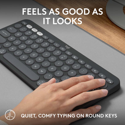 Logitech Pebble Keys 2 K380s Wireless Bluetooth Keyboard - Tonal Graphite