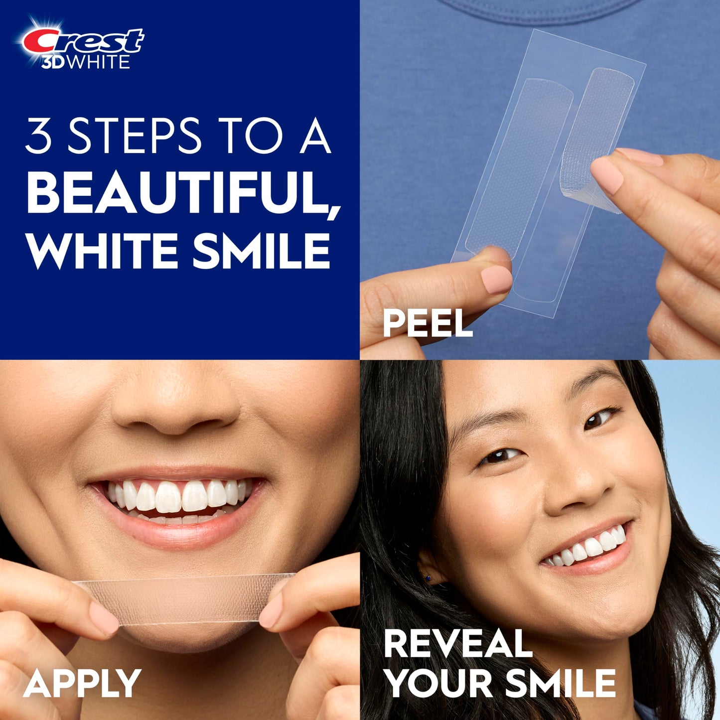 Crest 3D Whitestrips 1-Hour Express At-home Teeth Whitening Kit, 10 Treatments, 12 Levels Whiter for Fast Whitening Crest