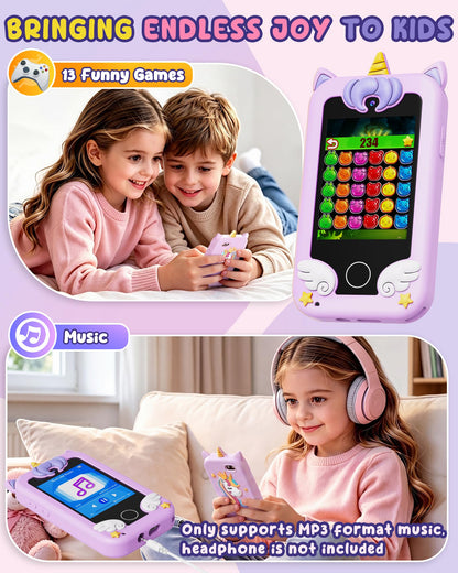 UCIDCI Kids Smart Phone Toys for Girls Ages 3-7 with Dual Camera - Kids Phone with Learning Games, Travel Toys with MP3 Music Player for Christmas, Birthday Gifts for 3 4 5 6 7 Year Old Boys 🍁 All In One Marketplace Canada