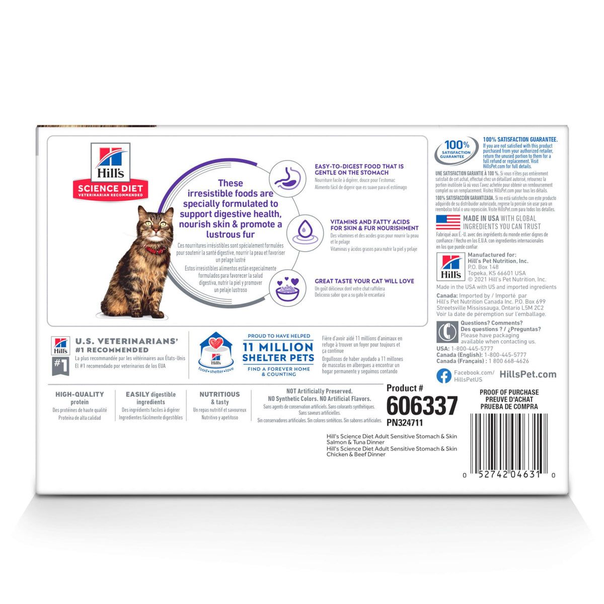 Hill's Science Diet, Sensitive Stomach & Skin, Adult, Wet Cat Food