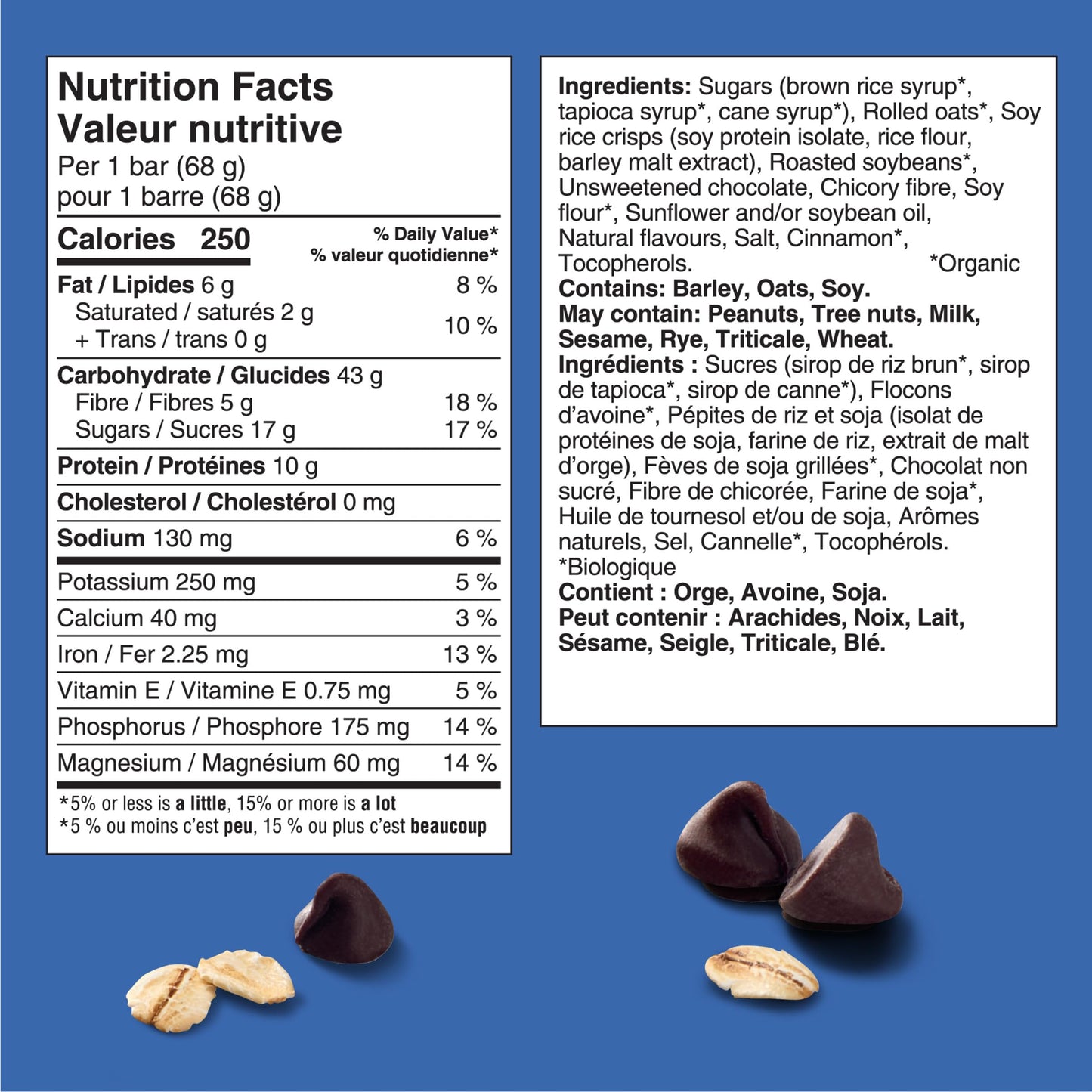 CLIF BAR Chocolate Chip Energy Bars - High Protein, 70% Organic, 15-Count Pack (1.02 kg)