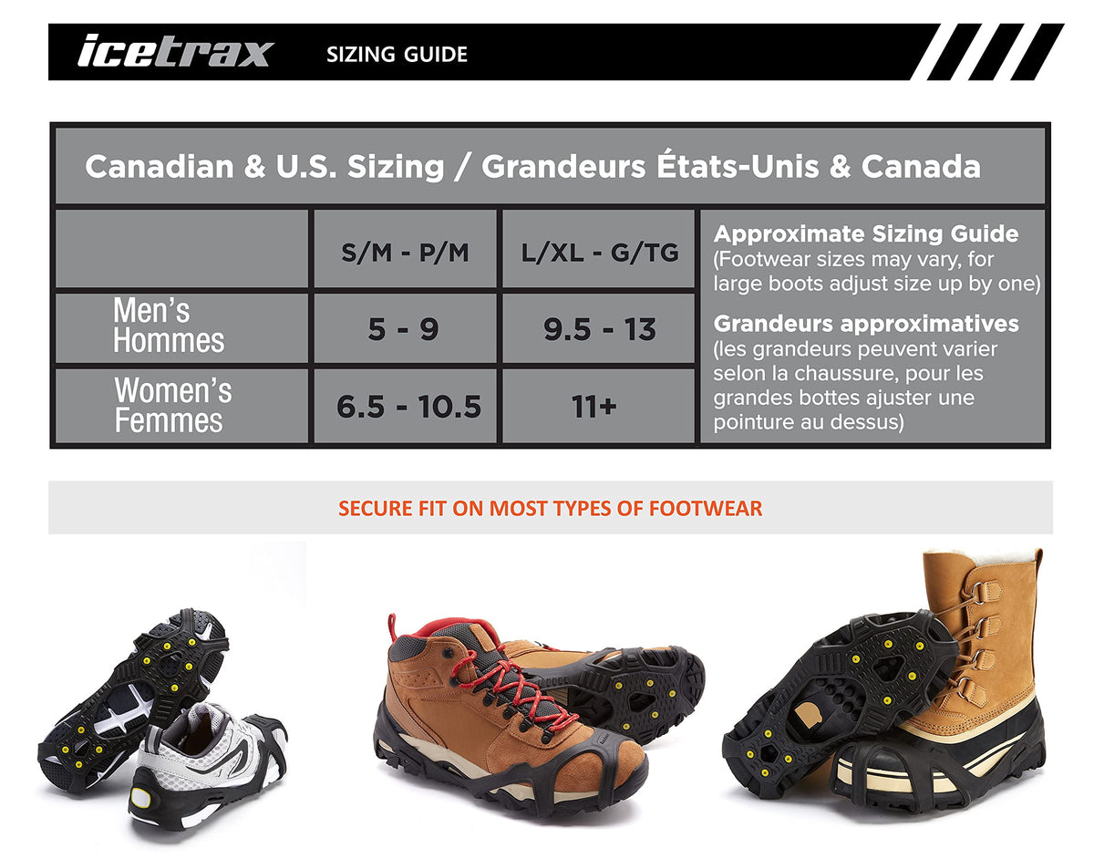 ICETRAX V3 Tungsten Winter Ice Grips for Shoes and Boots - Ice Cleats for Snow and Ice, StayON Toe, Reflective Heel S/M (Men: 5-9 / Women: 6.5-10.5) 🍁 All In One Marketplace Canada