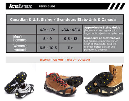 ICETRAX V3 Tungsten Winter Ice Grips for Shoes and Boots - Ice Cleats for Snow and Ice, StayON Toe, Reflective Heel S/M (Men: 5-9 / Women: 6.5-10.5) 🍁 All In One Marketplace Canada