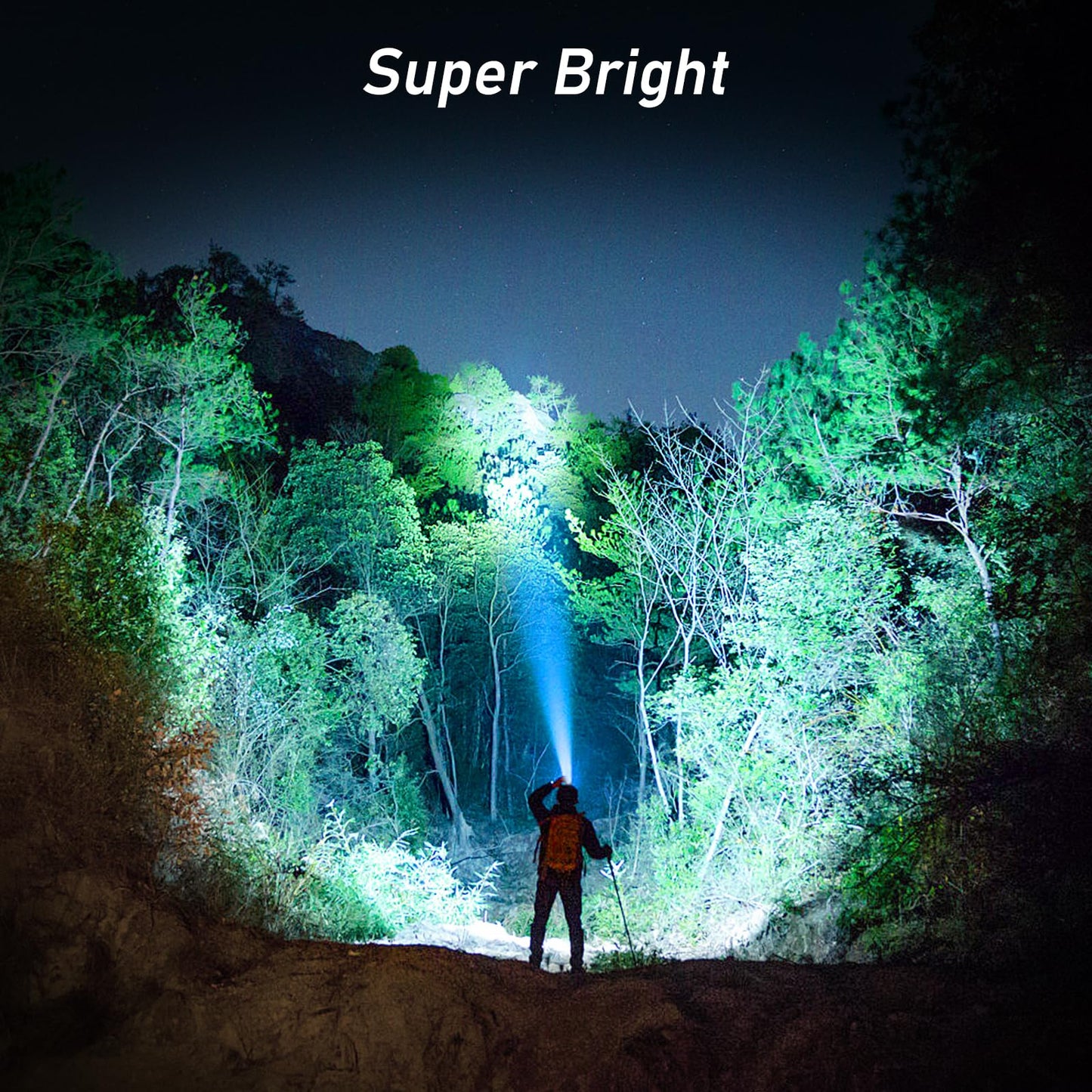 Blukar Headlamp Rechargeable, 2000L Super Bright LED Head Lamp Headlight with Red Warning Lights and 6 Modes, Motion Sensor Control, IPX5 Waterproof, Lightweight Flashlight for Running, Hiking etc. - Available at All In One Marketplace Canada